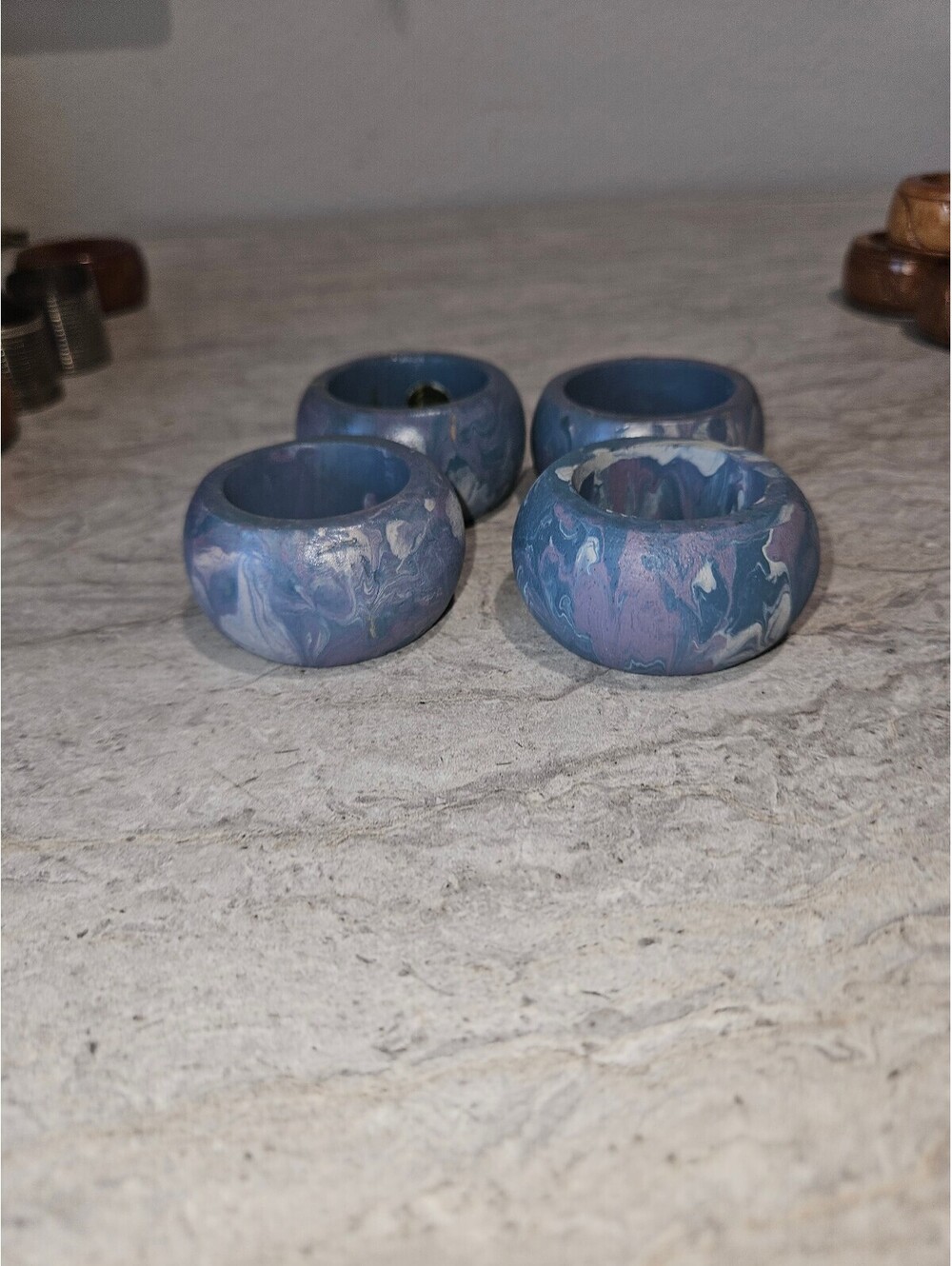 Vintage napkin ring holder set of 4